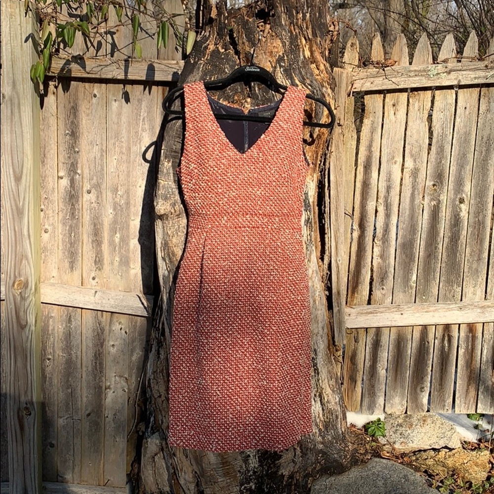 J. Crew Red, Black & Cream Pincheck Dress.